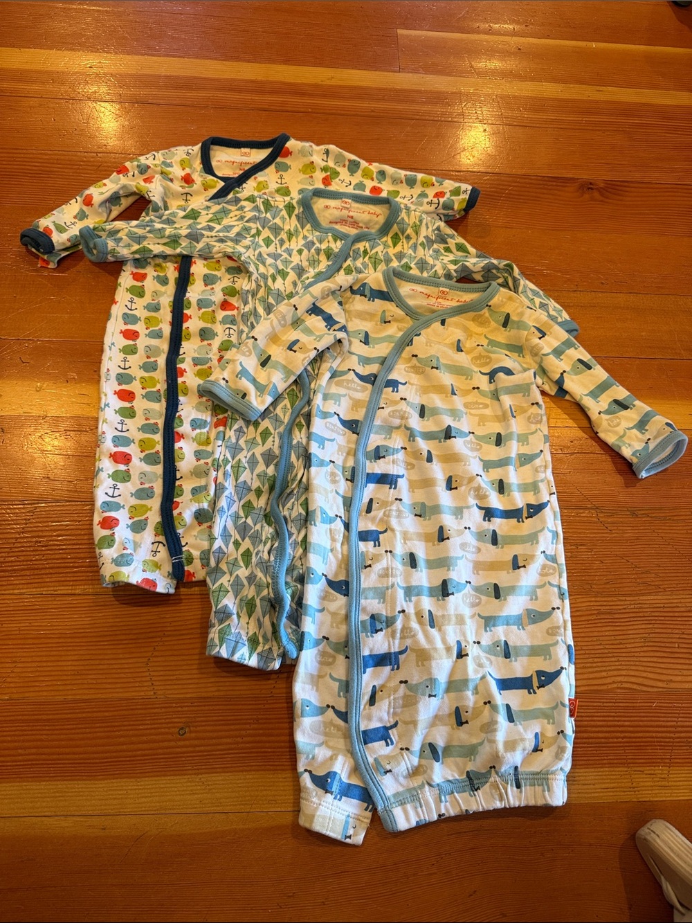 Magnificent Baby Blue and Green Whale & Nautical Print Sleep Sacks